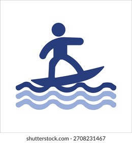 Iconos de surf. Vector de color simple