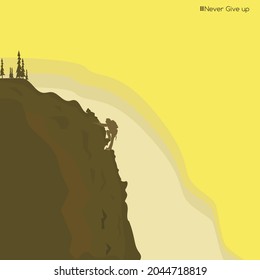 supervivencia escalando la ilustración del vector de montaña.