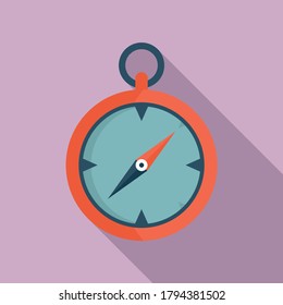 Survival compass icon. Flat illustration of survival compass vector icon for web design