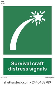 Survival craft distress signals signs symbol standard iso 7010