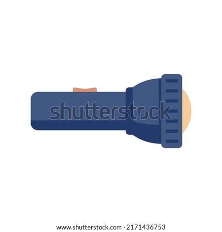Survival flashlight icon. Flat illustration of survival flashlight vector icon isolated on white background