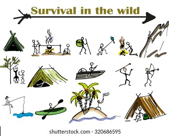 survival, a group of people in the wild 