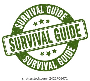 survival guide stamp. survival guide sign. round grunge label