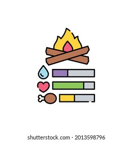 Survival horror game сolor line icon. Computer games genres. Pictogram for web page, mobile app, promo. UI UX GUI design element. Editable stroke.