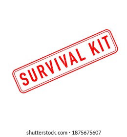 Survival Kit Grunge Rubber Stamp On White Background, Vector Illustration