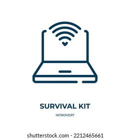 Survival Kit Icon. Linear Vector Illustration From Introvert Collection. Outline Survival Kit Icon Vector. Thin Line Symbol For Use On Web And Mobile Apps, Logo, Print Media.