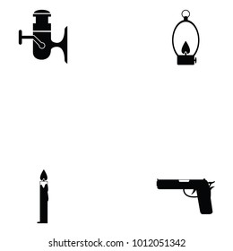 survival kit icon set