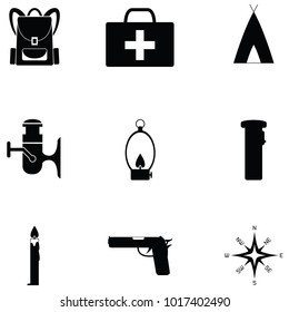 Survival Kit Icon Set