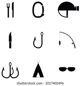 survival kit icon set