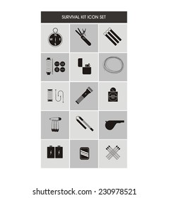 Survival Kit Icon Set