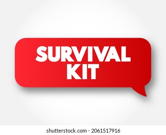 Survival Kit Text Message Bubble, Concept Background