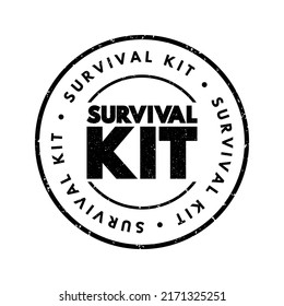 Survival Kit Text Stamp, Concept Background