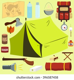 survival kit in the woods