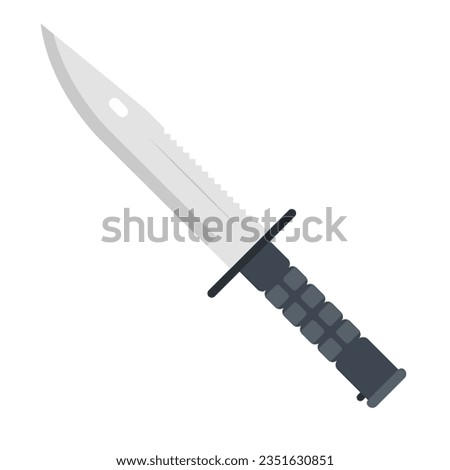 Survival Knife Flat Illustration. Clean Icon Design Element on Isolated White Background