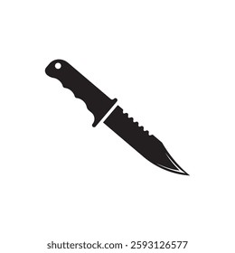 Survival knife icon flat design