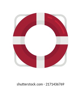 Survival life buoy icon. Flat illustration of survival life buoy vector icon isolated on white background