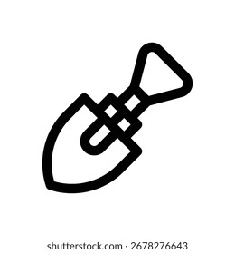 Überlebensschaufel. Bearbeitbares Strichvektorsymbol.