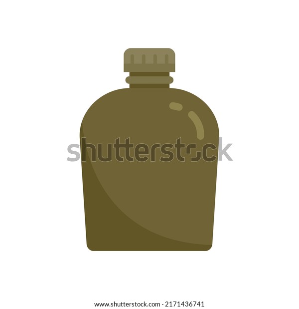 Survival water flask\
icon. Flat illustration of survival water flask vector icon\
isolated on white\
background