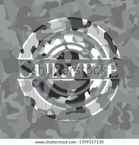 Survive on grey camouflaged pattern