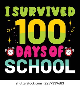 Sobreviví a 100 días de escuela, 100 días, colegio, profesor, colegio, kindergarten, estudiante, de vuelta a la escuela, divertidos, niños, 100 días más brillantes, profesor, educación, preescolar, primer día