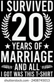 
I Survived 20 Years Of Marriage eps cut file for cutting machine