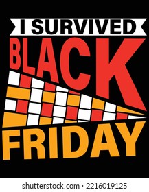 Sobreviví a la tipografía del Viernes Negro diseño vectorial de camisetas.