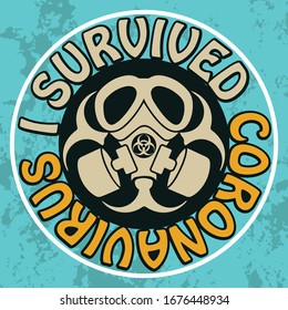 I SURVIVED CORONA VIRUS new olive color skull vector survival and Chinese virus issue creative text style t shirt design
