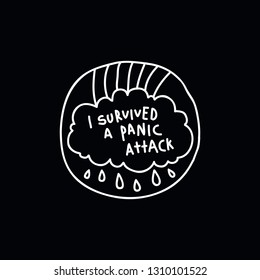 i survived a panic attack doodle sticker