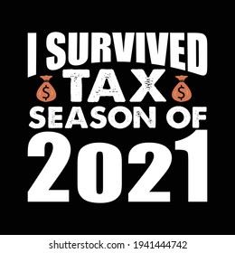 I survived tax season of 2021- vector