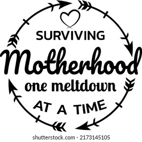 Surviving motherhood one meltdown at a time vector