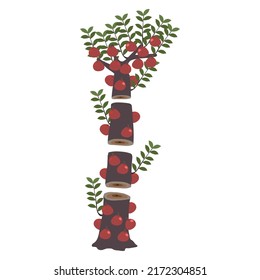 Surviving tree with fruits clip art