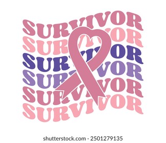 Survivor Breast cancer awareness Month T-shirt and apparel design. Vector print, typography, poster, emblem, festival