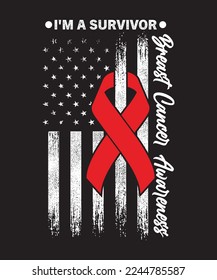 I AM SURVIVOR BREAST CANCER AWARENESS T-SHIRT DESIGN