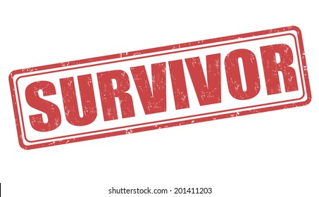 Survivor grunge rubber stamp on white, vector illustration