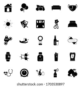 Survivor items from pm 2.5 pollution icons, stock vector