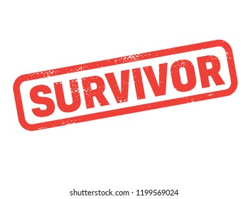 survivor stamp on white background. Sign, label, sticker.