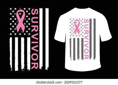 Survivor T-Shirt Design With USA Flag