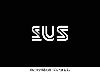 SUS Creative Unique Modern Letter Logo Design. Elegant Monogram Logo Design with Decorative Elements and Typography