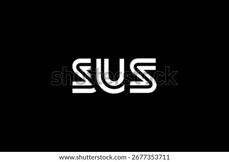 SUS Creative Unique Modern Letter Logo Design. Elegant Monogram Logo Design with Decorative Elements and Typography