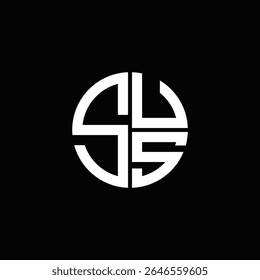 Logotipo SUS ícone SUS monograma SUS letra minimalista Círculo plana Design de logotipo abstrato moderno exclusivo.
