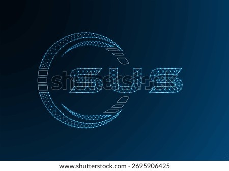 SUS low poly letter logo vector design. SUS lower poly logo design. Low poly logo.