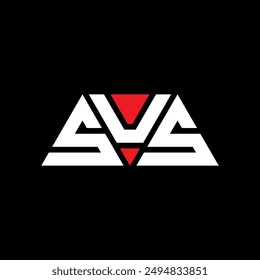 SUS triangle letter logo design with triangle shape. SUS triangle logo design monogram. SUS triangle vector logo template with red color. SUS triangular logo Simple, Elegant, and Luxurious design.