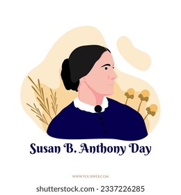 susan b. anthony day design vector illustration with flat style suitable for celebrate susan b. anthony day moment in united states