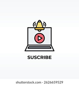 Inscrever Ilustração De Símbolo Isolado De Vetor, Ícone Ou Sinal De Logotipo