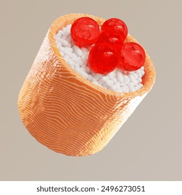 sushi 3d food vector fish