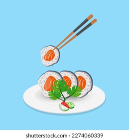 Sushi Asian Food Logo Template Design, Creative Hi-Quality Illustration Premium Vector. Premium Hi-Quality Creative Minimal Unique Food Style  Food Logo Template Design.