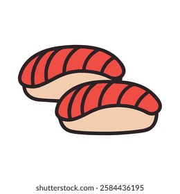 Sushi Asian food nigiri salmon icon illustration