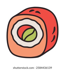 Sushi Asian food roll icon traditional cuisine