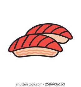 Sushi Asian food salmon nigiri illustration