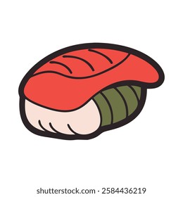 Sushi Asian food tuna nigiri icon illustration